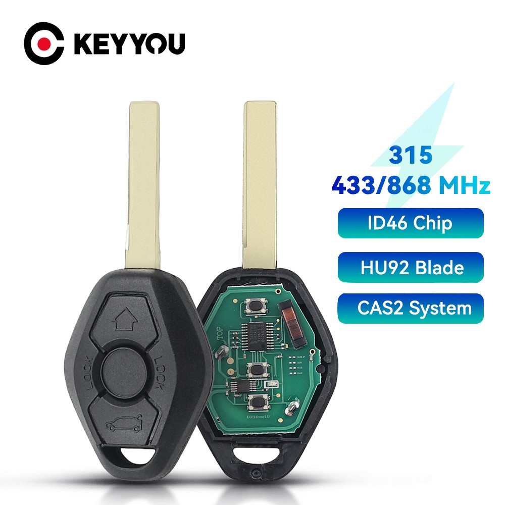 KEYYOU CAS2 نظام سيارة مفتاح بعيد ل BMW CAS2 5 سلسلة E46 E60 E83 E53 E36 E38 868 Mhz مع ID46 رقاقة HU92 شفرة