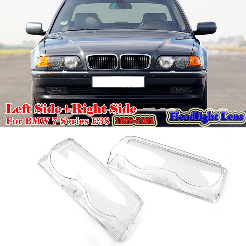 مصباح أمامي للسيارة الظل عدسة المصباح الأمامي قذيفة غطاء صالح لل BMW E38 1999 2000 2001 728i 730i 735i 740i استبدال اكسسوارات السيارات