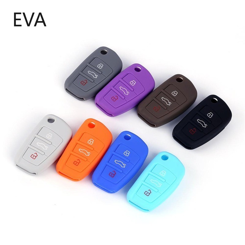 Car Key Case Cover Protector Flip Car Key Case Cover Fob Shell Silicone Skin Holder For Audi A3 Q2L Q3 S3 RS3 A4 A6 A6L A8 Q7