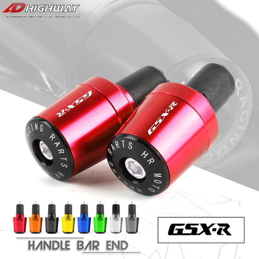 Motorcycle CNC 7/8' 22mm Handlebar Handlebar End Grips Cap Weight Plugs Silder For Suzuki GSXR600 750 1000 GSX250R GSX1300R