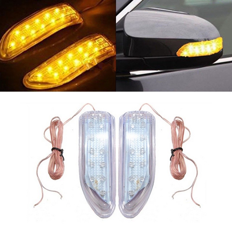 Amber LED Car Side Mirror Turn Signal Indicator Universal 2pcs Car Automatic Turn Signal Light Car Decorative Accessories