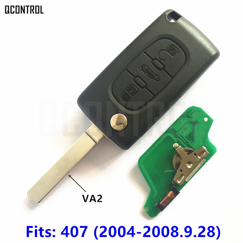 QCONTROL Remote Key 3 Buttons Fit For Peugeot 407 (2004 - 2008.9.28) Part Number 649096 or 6490X3