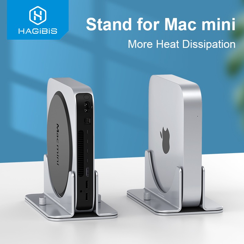 Hagibis Vertical Stand for Mac Mini Aluminum Alloy Laptop Desktop Stand Anti-Slip Adjustable Computer Stand for Apple Mac Mini