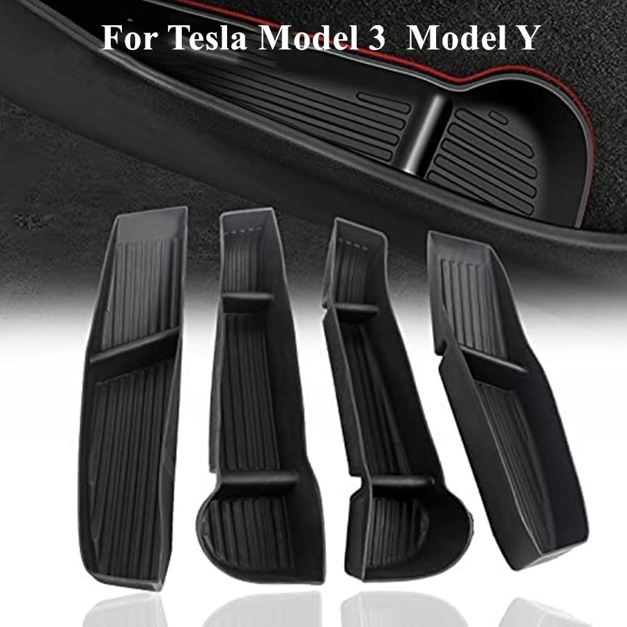 Foldable Car Door Side Storage Box For Tesla Model 3 Model Y Front Rear Door Handle Armrest Tray Organizer Model 3 Model Y 17-22