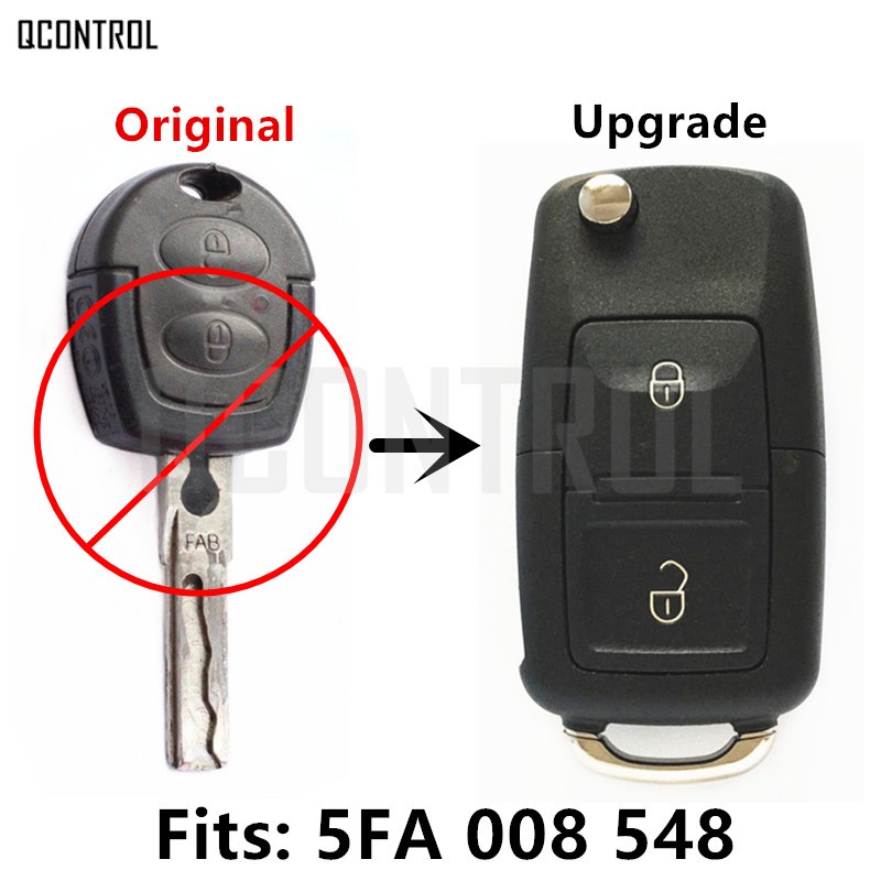 QCONTROL-مفتاح التحكم عن بعد لـ SKODA Octavia I 5FA 008 548 ، مع شريحة ID48 ، 434 ميجا هرتز