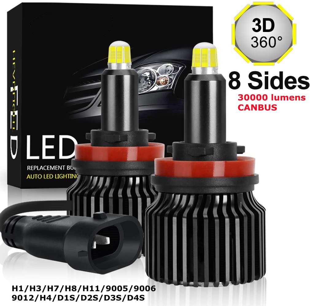 High Power 6K 360° Beam 160W 30000 Lm H7 H11 H4 Canbus Headlight LED Car Headlight 9005 9006 Bulb H1 Turbo Bulbs Auto Lighting Accessories