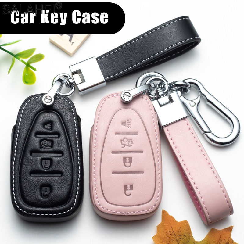 Leather For Car Key Case Auto Key Protection Cover For Chevrolet New Malibu XL Equinox Car Holder Shell Car Styling Accessories