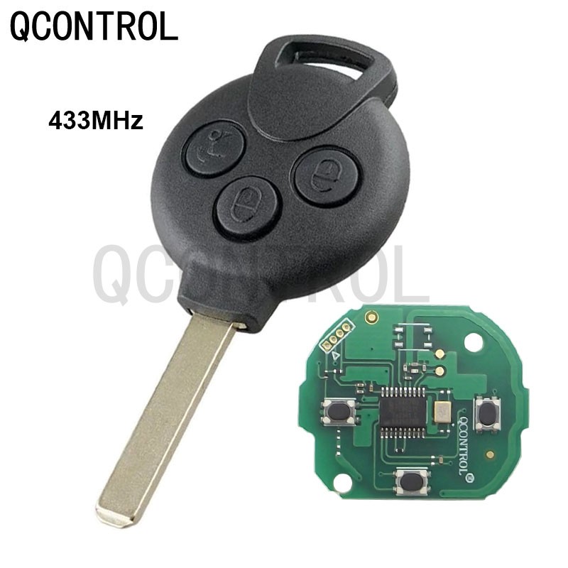 QCONTROL 433Mhz مفتاح بعيد كامل لمرسيدس بنز الذكية Fortwo 451 2007 2008 2009 2010 2011 2012 2013 PCF7941 رقاقة