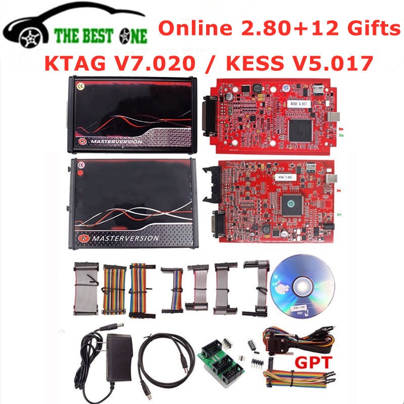 غير محدود 2.80 الاتحاد الأوروبي الأحمر KTAG V7.020 4 LED 2.25 SW على الانترنت KESS V5.017 K-TAG 7.020 ماستر KESS 5.017 OBD2 ضبط ECU مبرمج