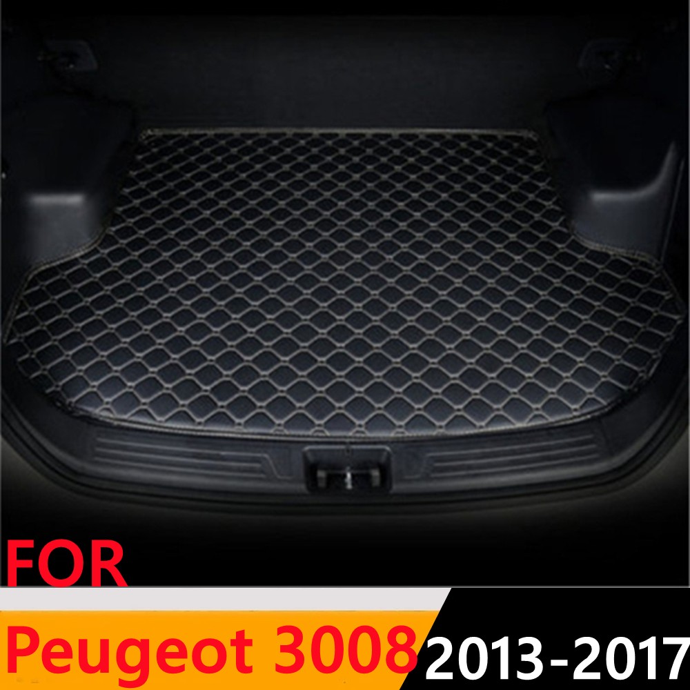 Sengayer Car Trunk Mat Waterproof Auto Tail Boot Carpet Flat Side Cargo Carpet Liner Fit For Peugeot 3008 2013 2014 15-2017