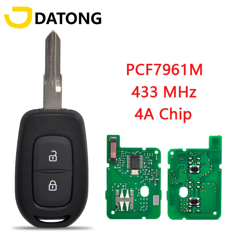 Datong World Car Remote Key for Renault Sandero Logan Lodgy Dokker Dacia Duster 4A7961 Chip 433Mhz Auto Intelligent Control Replacement