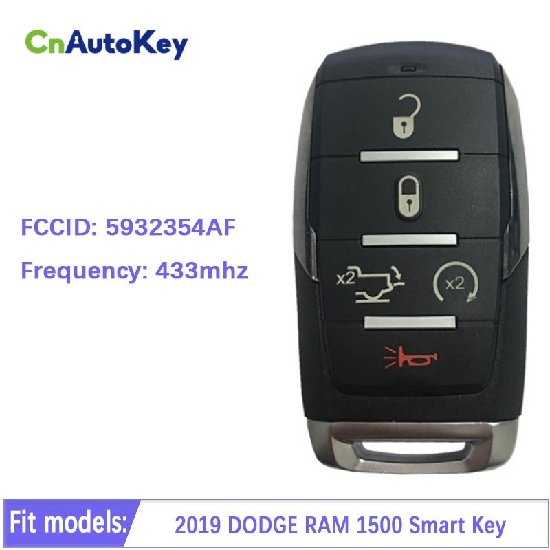 CN087015 Original PCB 5 Button Smart Key for 2019 Dodge RAM 1500 Remote FCCID OHT-4882056 433Mhz Part Number 5932354AF