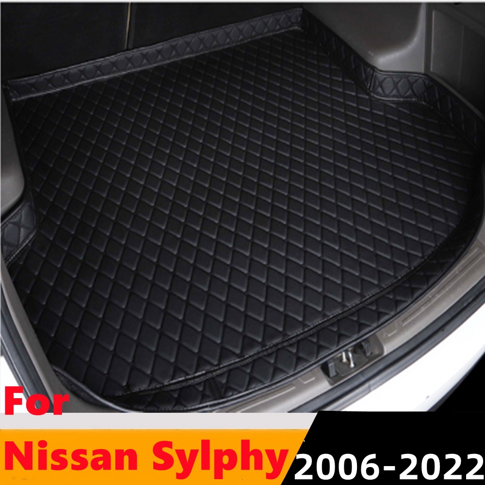 Sengayer Car Trunk Mat All Weather Auto Tail Boot Luggage Pad Carpet High Side Cargo Liner Fit For Nissan Sylphy 2006 2007-2022