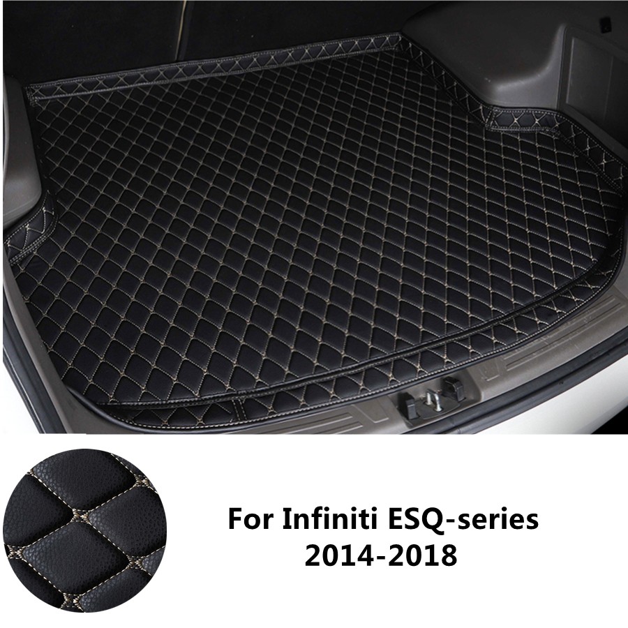 SJ 6 Colors Waterproof Car Trunk Mat Boot Tray Liner Rear Cargo Pad Fit For Infiniti ESQ-Series (2014-15-16-17-2018 Year)