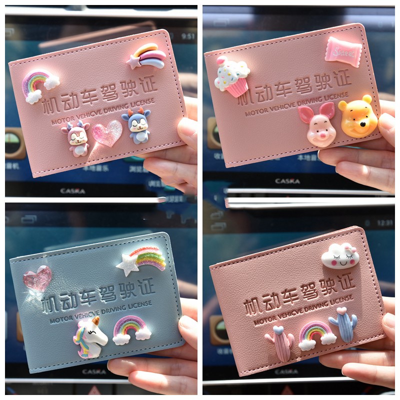 Cute Short Ultra-thin Leather Wallet Zero Small Hand Wallet Lady Credit Card Holder Driver's License Cover Business Card Holder