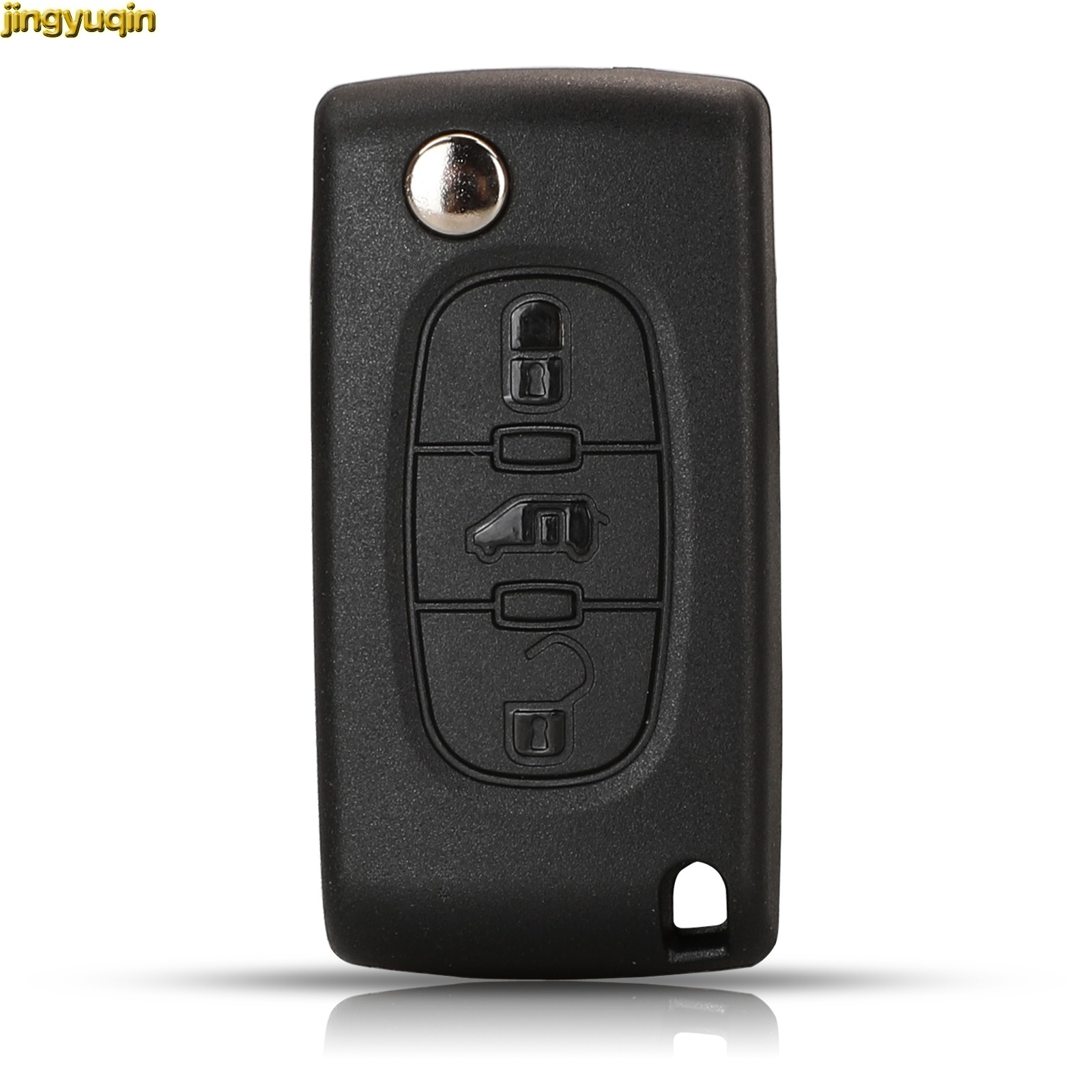 jingyuqin 3 Buttons Flip Remote Car Key Fob Shell For Citroen Berlingo Peugeot e-Expert Partner Fiat Scudo KeyCase