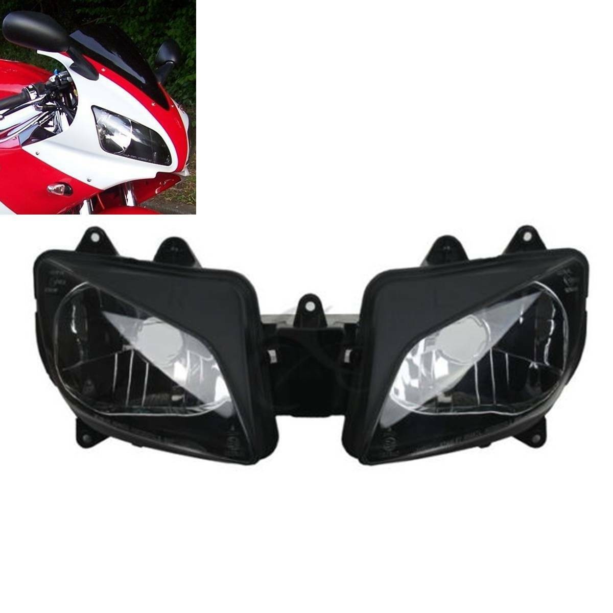 Motorcycle Front Headlight Lamp Assembly For Yamaha YZF-R1 YZFR1 YZF R1 1998-1999 98 99 Black