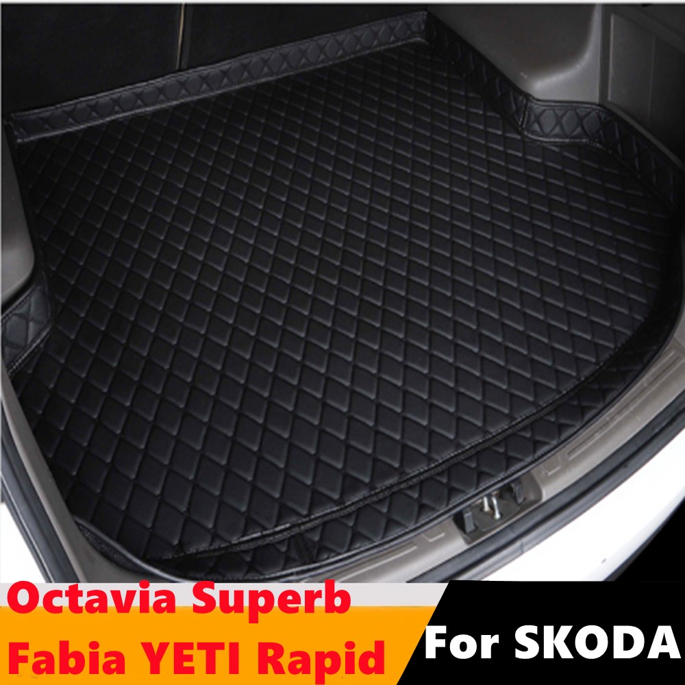 Sengayer High Side Car Trunk Mat Auto Tail Boot Luggage Pad Carpet Fit For Skoda Octavia Superb Fabia Yeti Rapid 2007 2008-2020