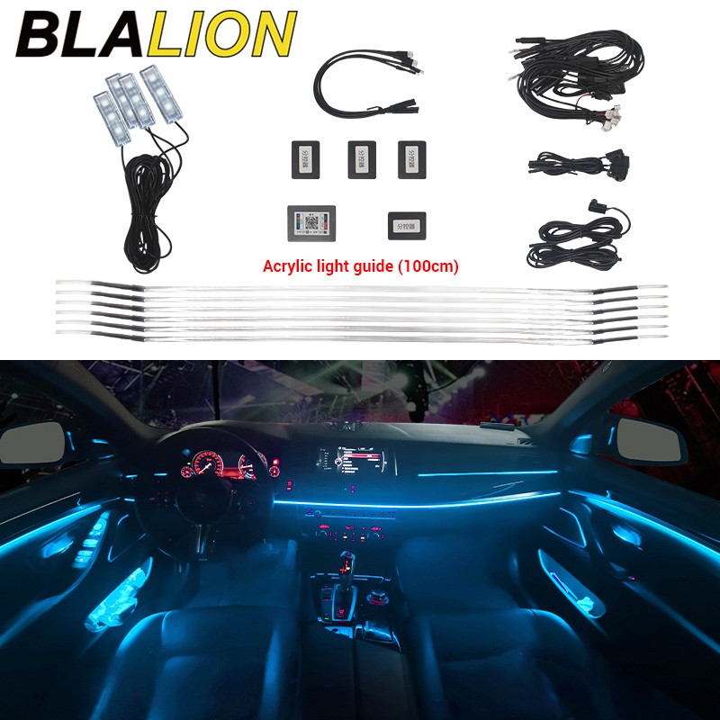 RGB Car Interior Lights For Toyota Honda Civic Subaru Mazda Mitsubishi Suzuki Acrylic Strips APP Auto Decorative Ambient Lights