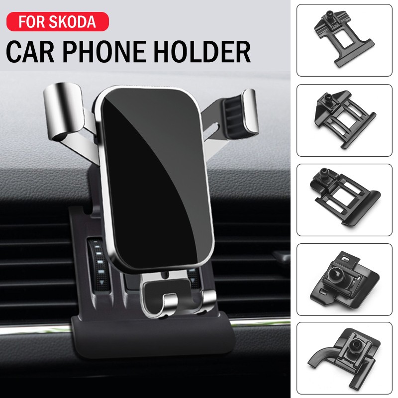 Car Mobile Phone Holder For Skoda Karoq Kamiq Octavia Superb Spaceback Rapid Mounts GPS Navigation Holder Bracket Car Accessories