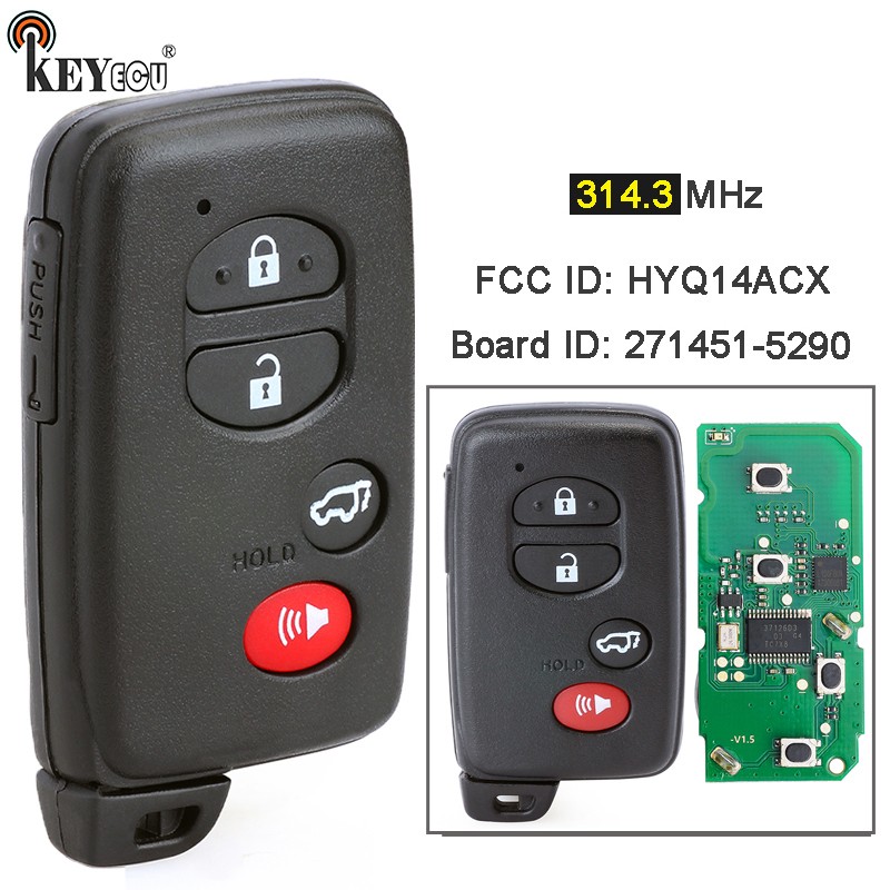 KEYECU 314.3MHz مجلس ID: 27145-5290 HYQ14ACX البطاقة الذكية عن بعد مفتاح فوب لتويوتا فنزا 2009 2010 2011 2012 2013 2014 2015 2016