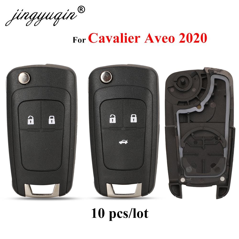 jingyuqin 10pcs/lot Flip Folding Remote Car Key Shell For 2020 Chevrolet Knight Aveo 2 3 Button HU100 Blade Key Case Fob