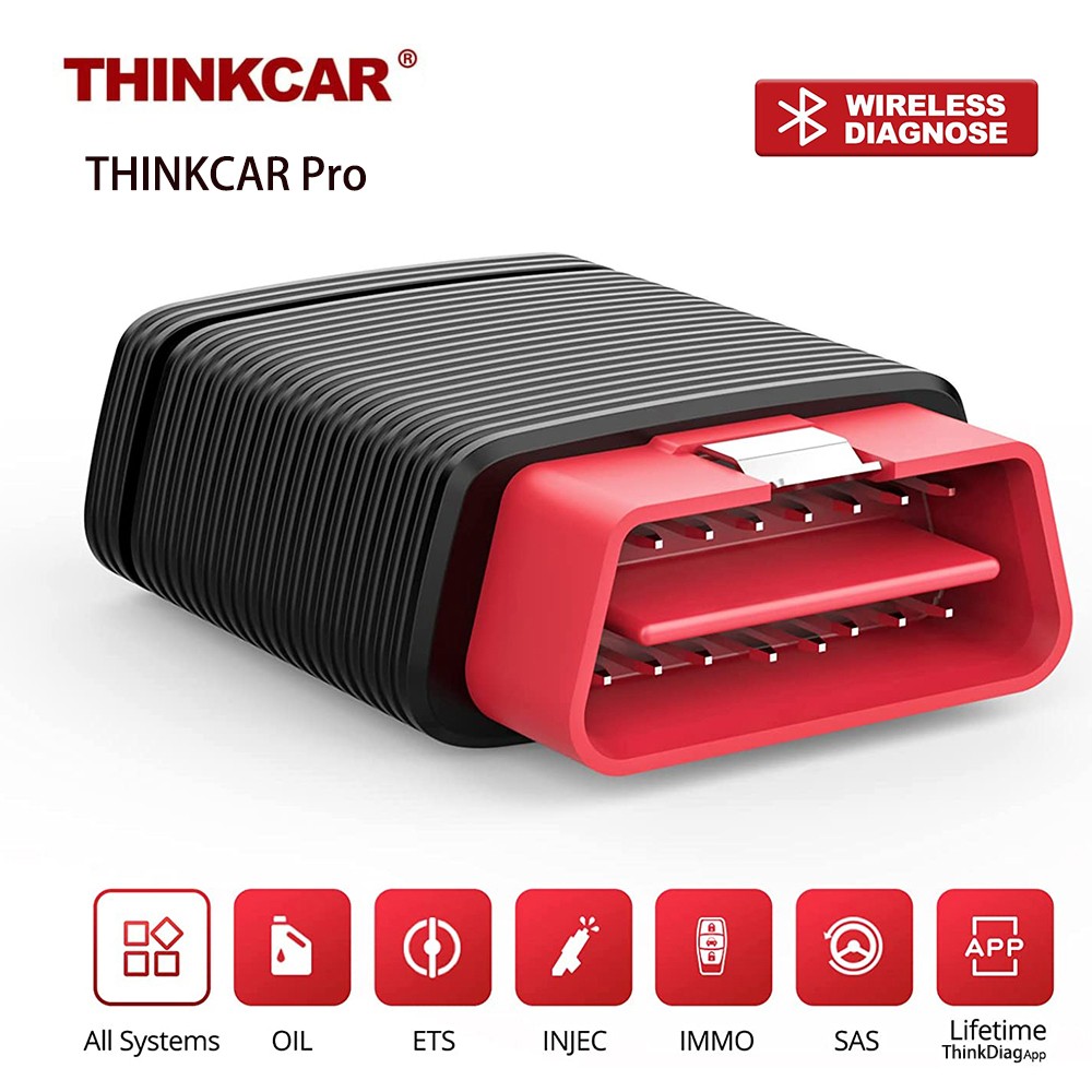 THINKCAR Pro Bluetooth OBD2 Scanner for iOS and Android Diagnostic Scan Tool with 5 Oil Service Reset/ETS/Injector/IMMO/SAS Free