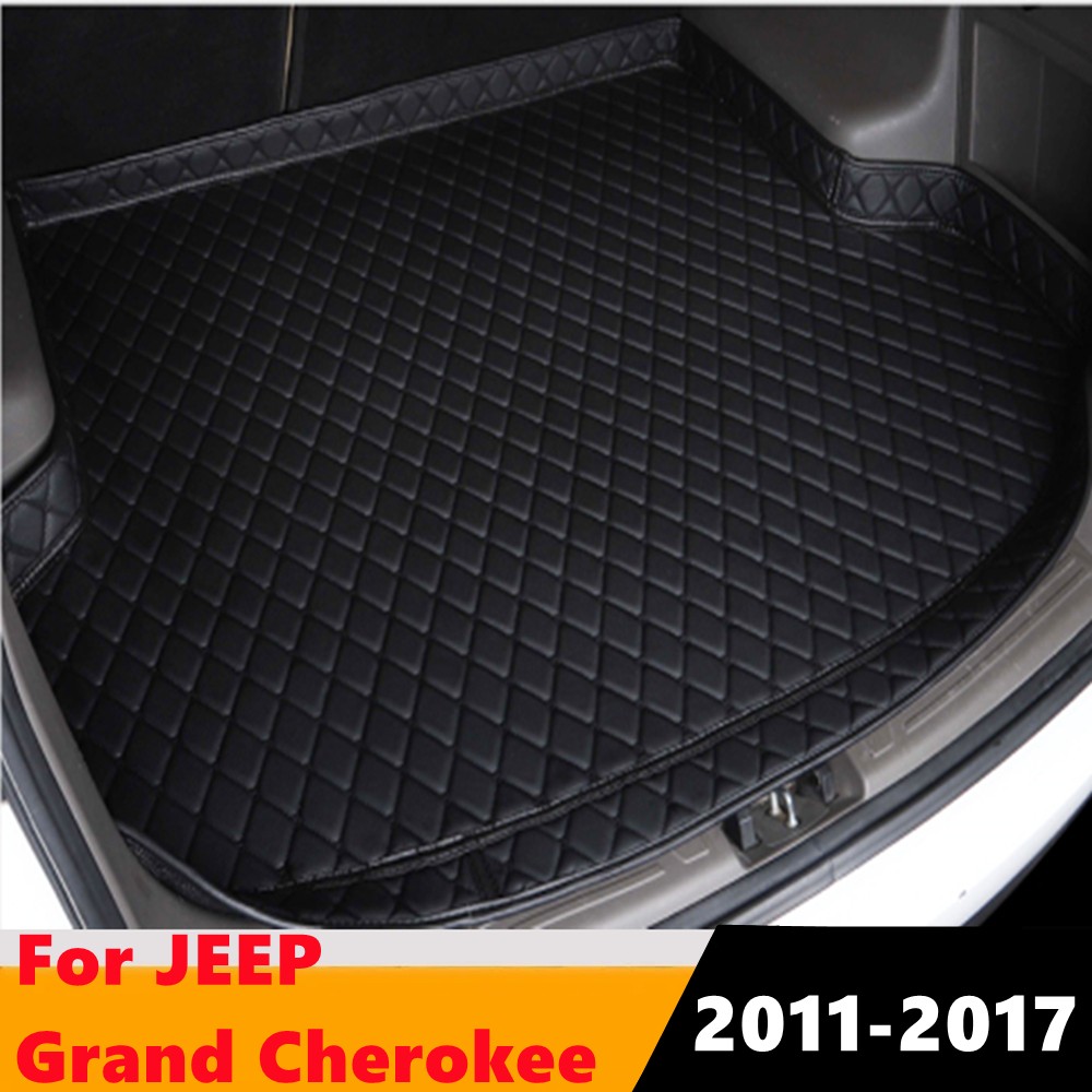 Cengair Car Trunk Mat All Weather Auto Tail Boot Luggage Pad Carpet High Side Cargo Liner Fit For Jeep Grand Cherokee 2011-2017