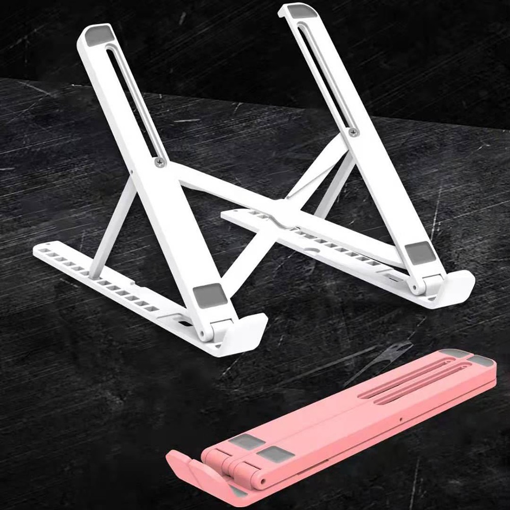 2 in 1 Anti-Slip Foldable Desktop Stand Support Adjustable Riser Portable Tablet Desk Stand Bracket for Laptop Mobile Phone