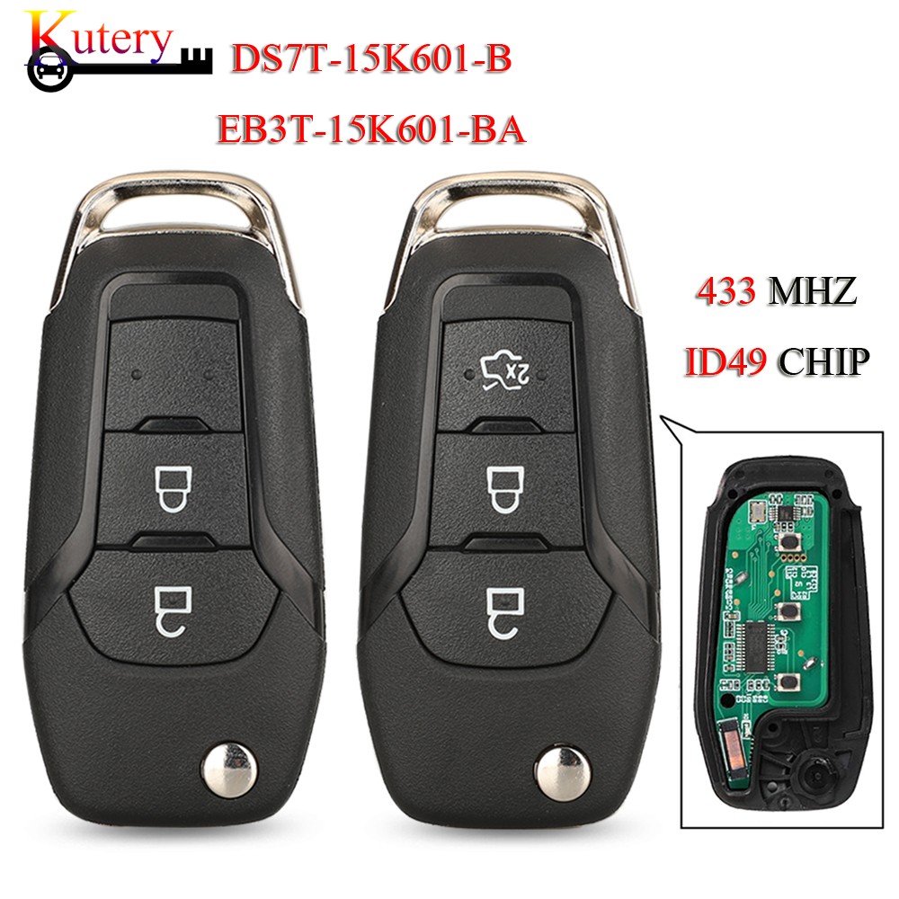 Kutery 5PCS/Lot DS7T-15K601-B/EB3T-15K601-BA Remote Smart Car Key For Ford Galaxy Mondeo Explorer Ranger KA+ 433MHZ ID49 Chip