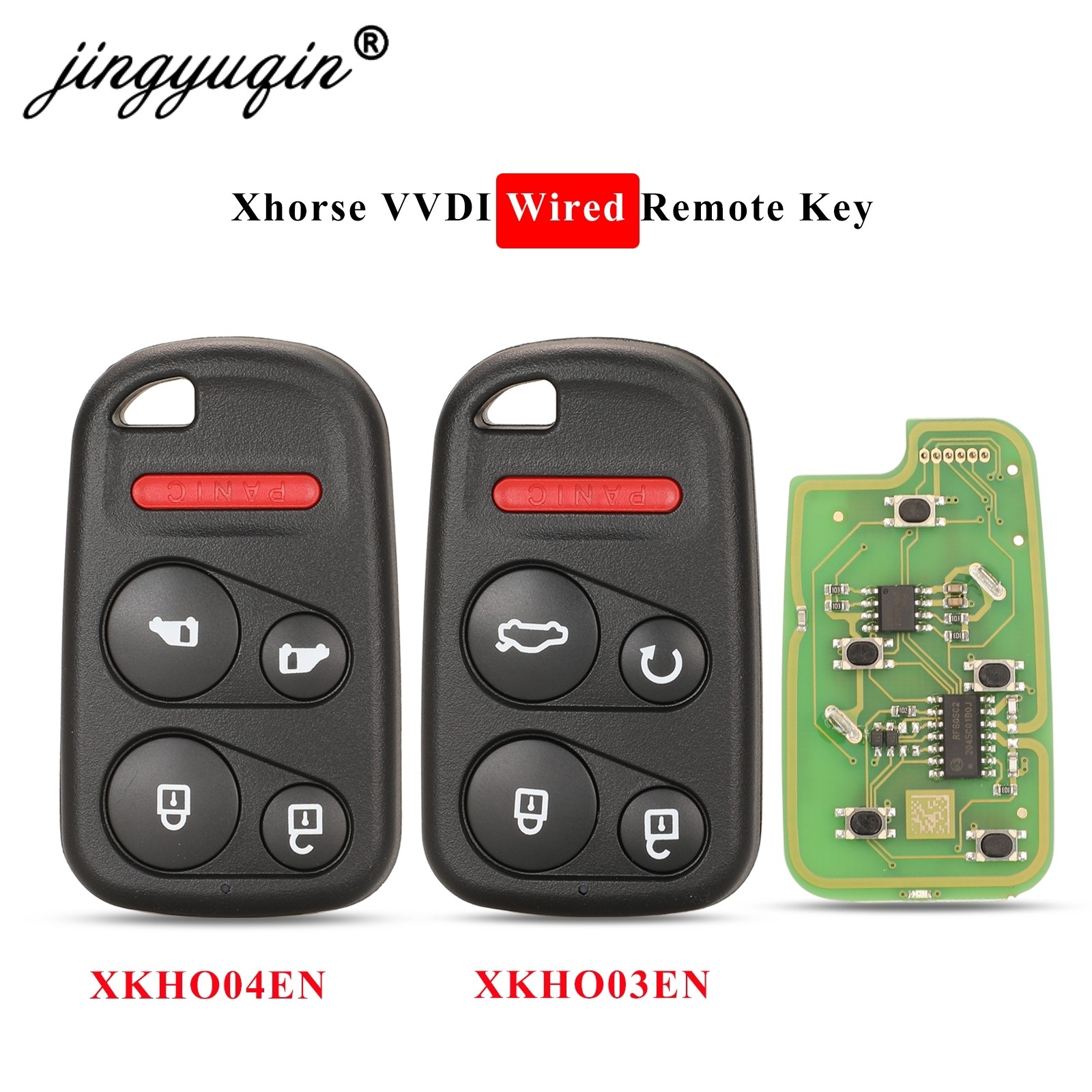 jingyuqin xvu03en xkh04en Wire VVDI Universal Remote Key Fob Remote Start & Trunk/Sliding Door Button for Honda Styling Keys