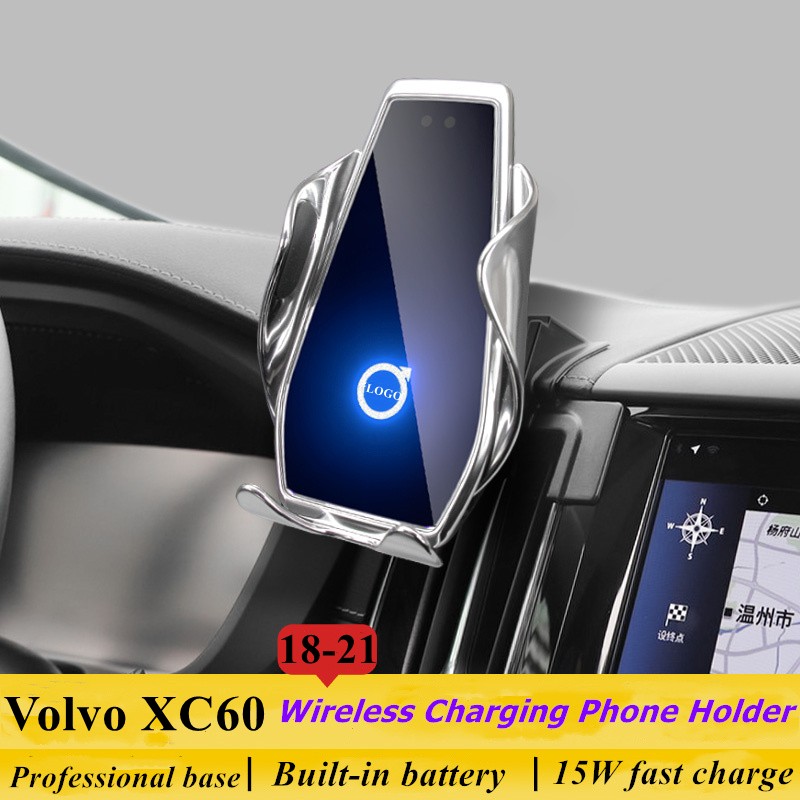 For Volvo XC60 2018-2021 Car Phone Holder Air Vent Wireless Charger 360 Navigation Bracket Support GPS