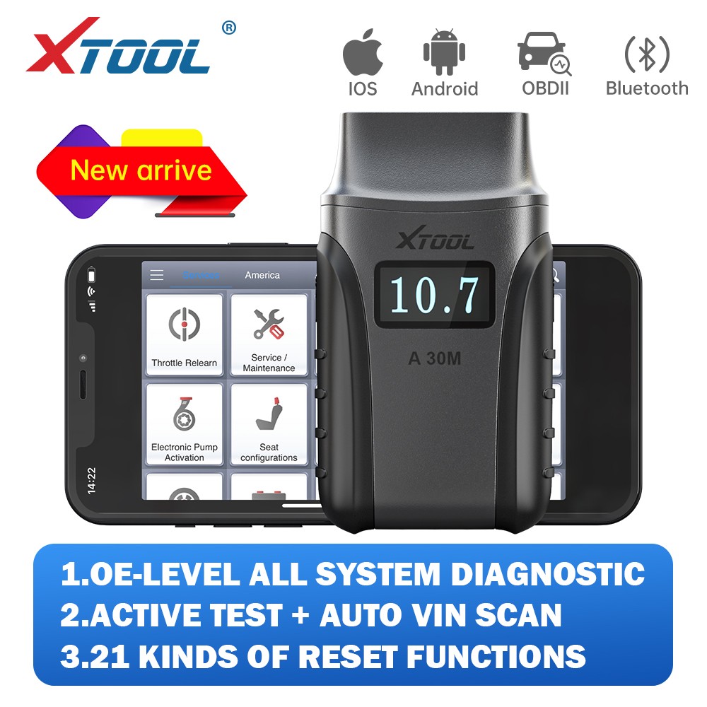 XTOOL A30M Automotive All System Diagnostic Scanner With 21 Kinds Of Special Functions BT/Wifi Support Active Test Code Reader