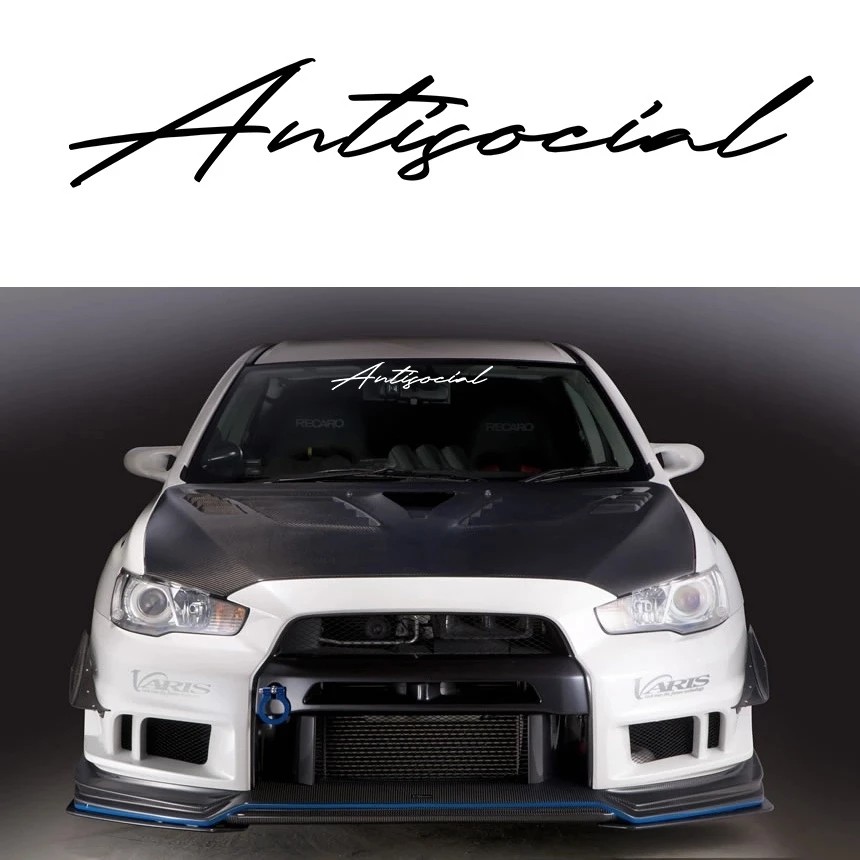 Anti Social Sticker Windshield Decal Euro JDM Anti Social Banner