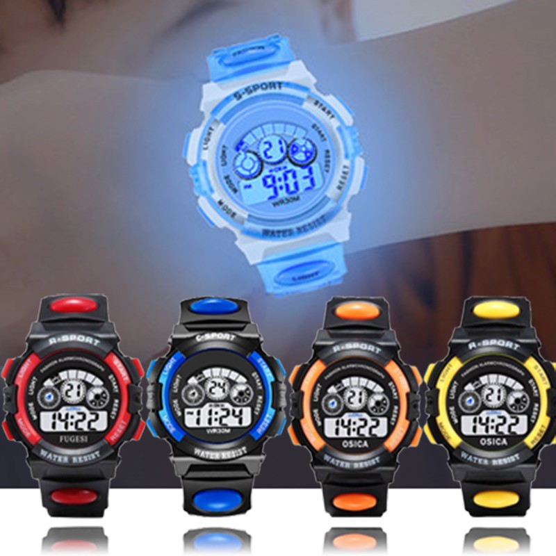 Children's electronic watch color luminous dial life waterproof multi-function electronic watch for boys and girls