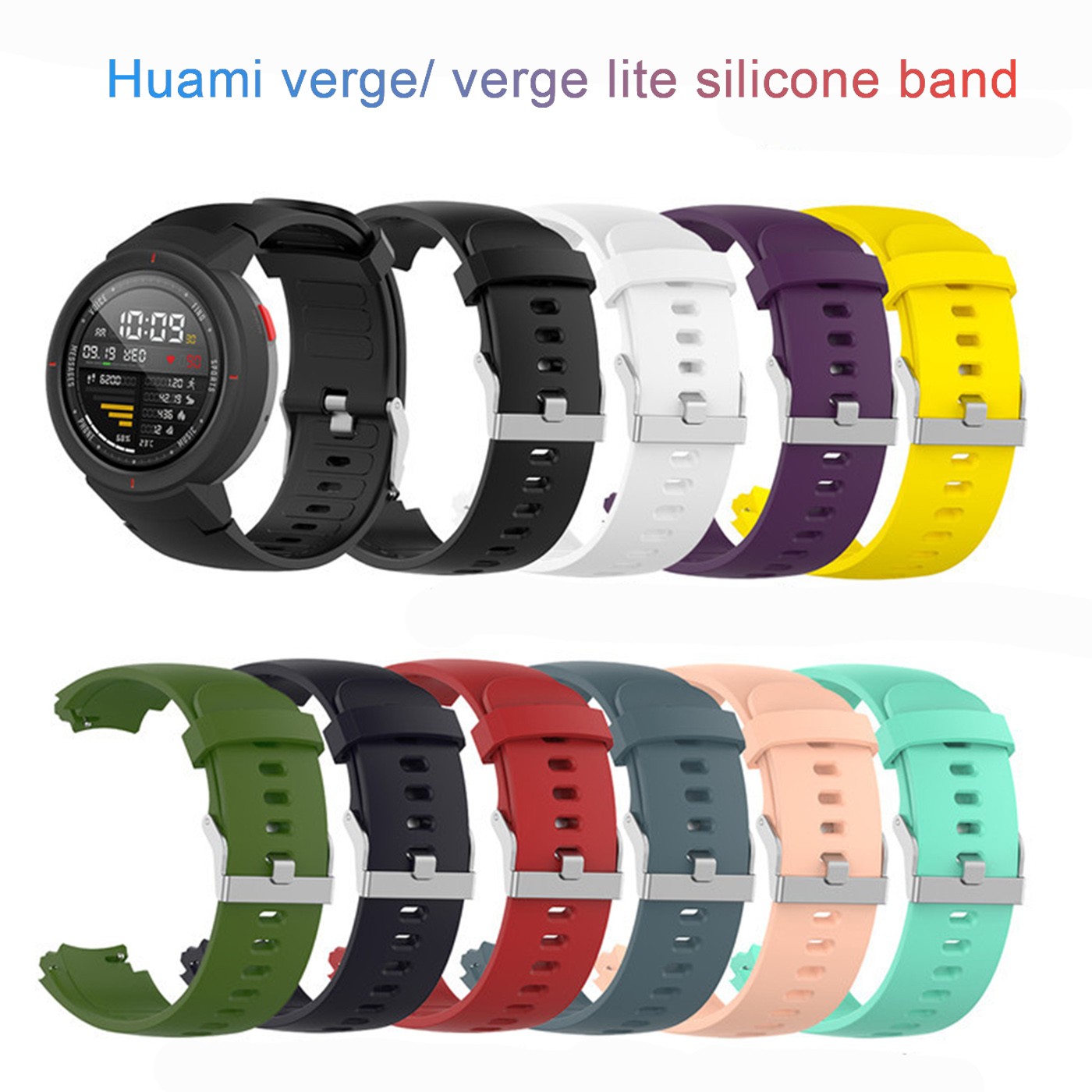 Silicone Band For Amazfit Verge/verge Lite Sport Silicone Band Replacement Band For Huami Verge/verge Lite Quick Release Buckle