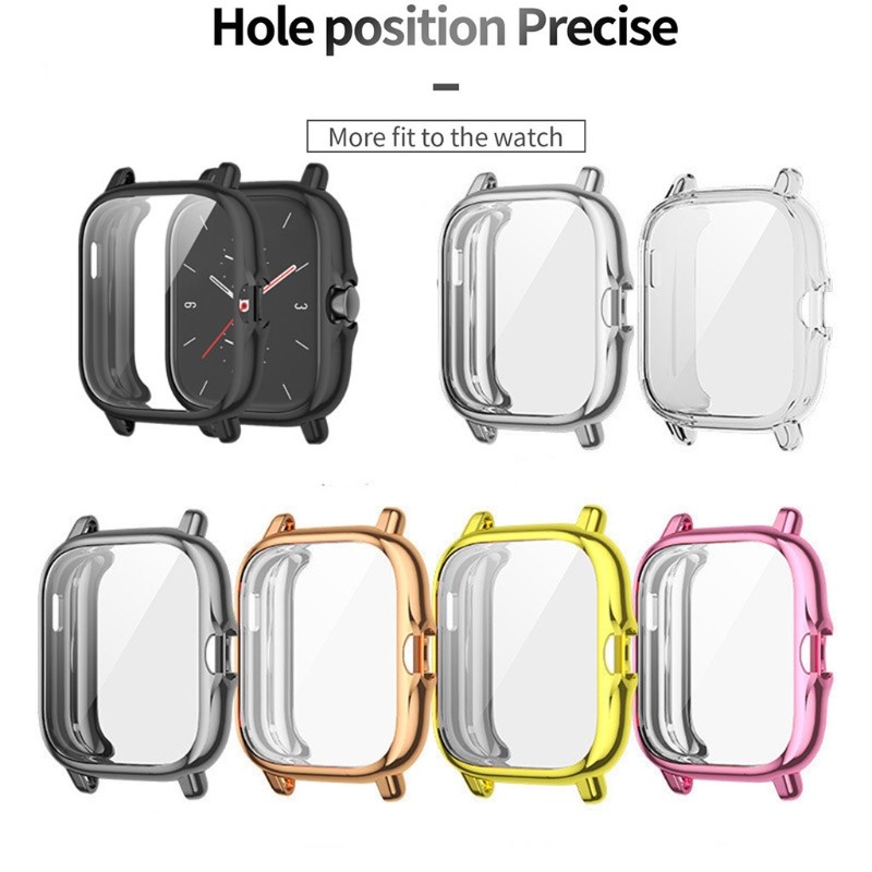 For Amazfit- GTS 2 Full Coverage Protective Case Cover Transparent TPU For Huami Amazfit GTS 2E Smart Watch Protector A1968 A06 21