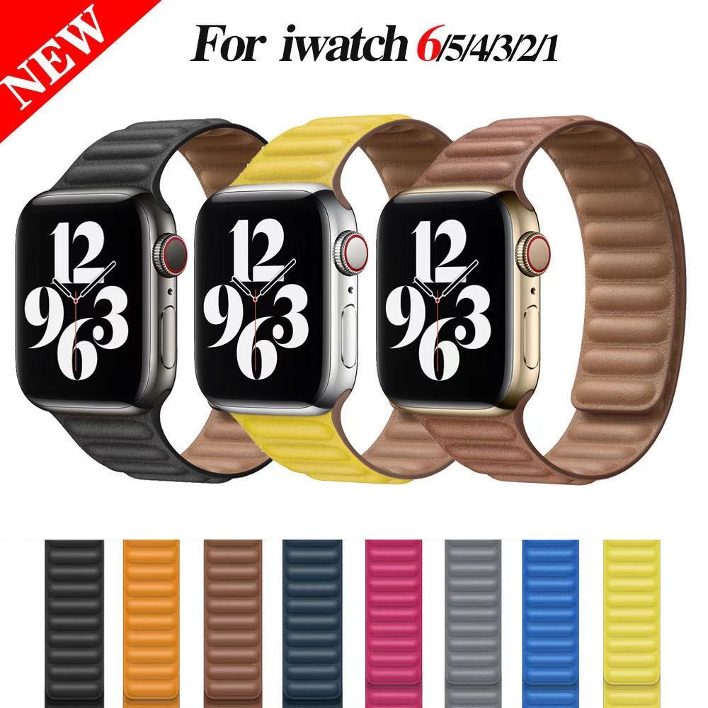 الجلود ربط حزام ل أبل ساعة 7 6 5 4 SE الفرقة 40 مللي متر 44 مللي متر الأصلي المغناطيسي ل iwatch سلسلة 3 38 مللي متر 42 مللي متر استبدال حزام