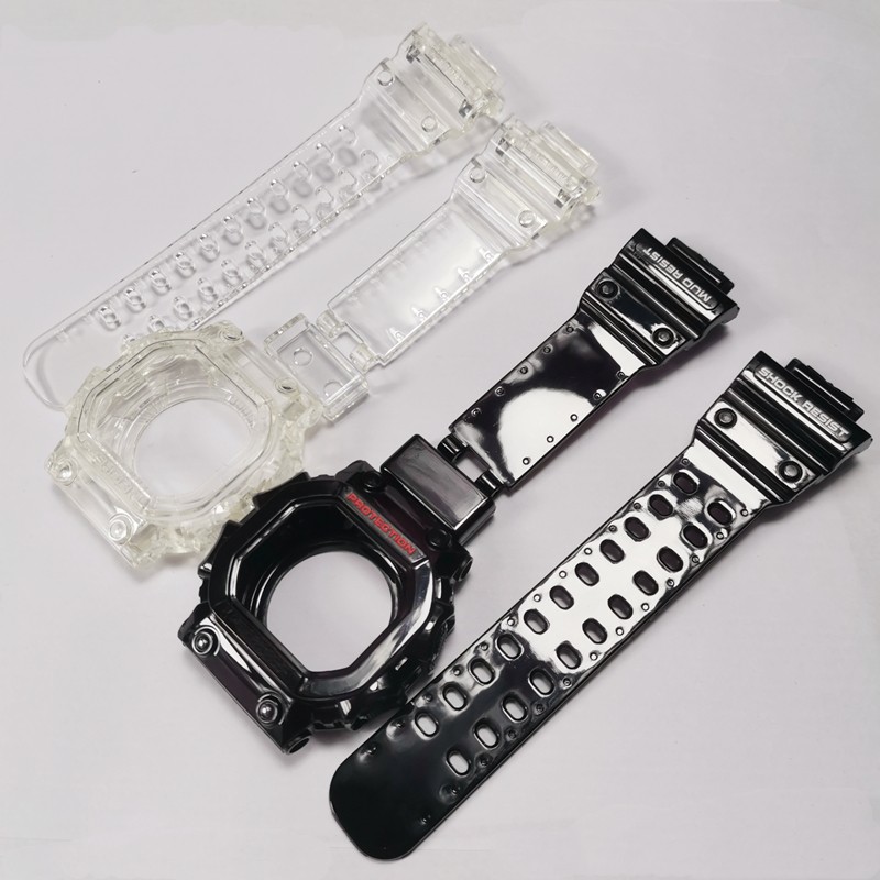 GX56 Black Silicone Watchband Rubber Watch Bezel Sports Waterproof Watch Strap GX56BB GXW-56 Watch Band Bezel With Tools