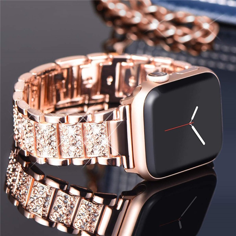 stainless steel diamond band for apple watch 7 6SE5431 strap 40mm 44mm for iwatch series 38mm 42mm41mm 45mm women metal bracelet