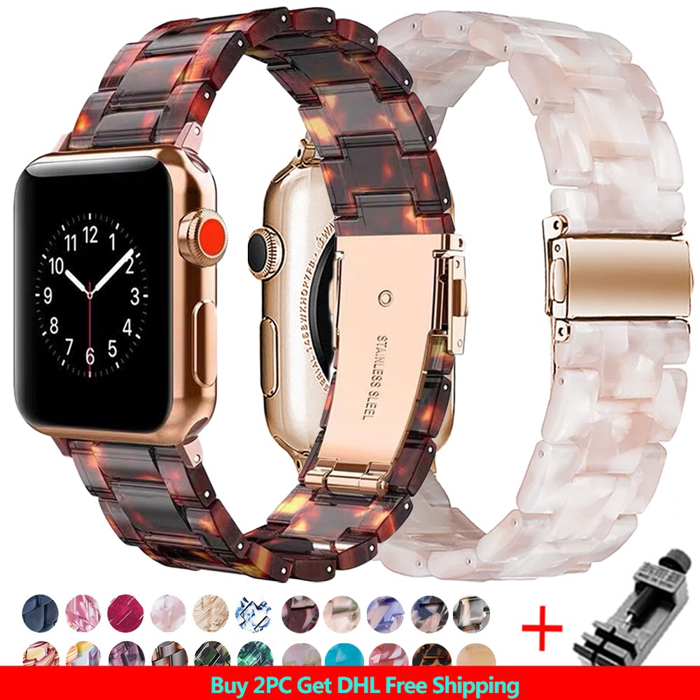 resin transparent strap for apple watch band 44mm 40mm korea woman watchband for iwatch 6 se series 5 4 3 2 42mm 38mm bracelet