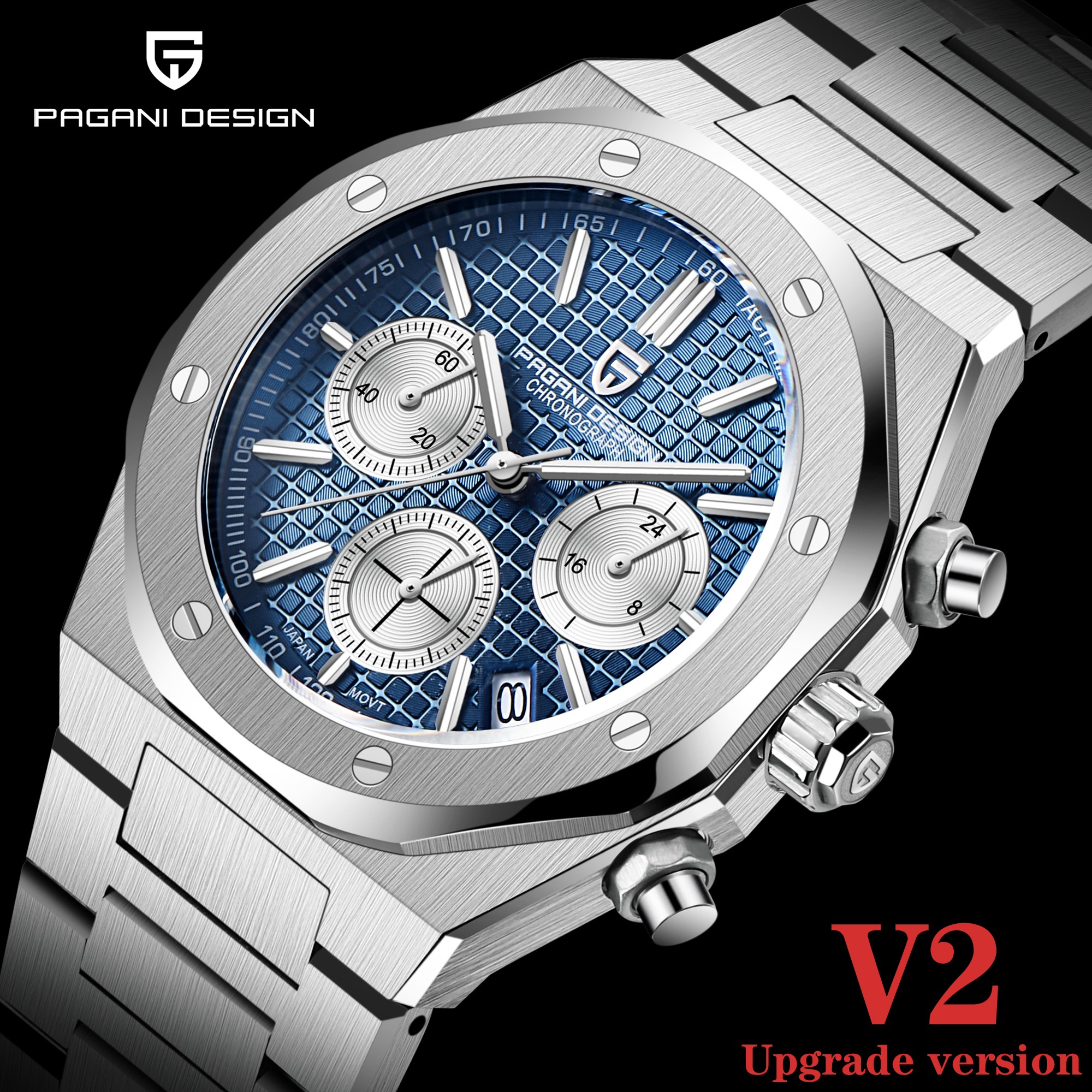 2021 New PAGANI Design Men Sports Quartz Watches Top Brand Sapphire Stainless Steel 200M Waterproof Chronograph Reloj Hombre