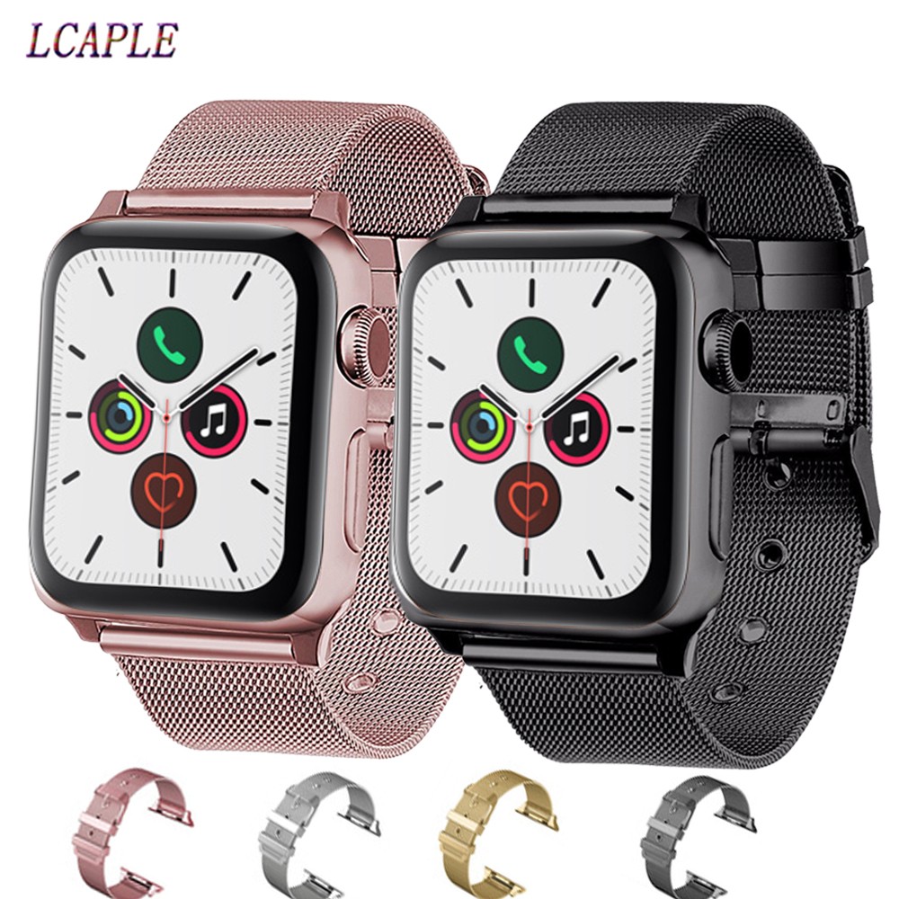 Magnetic loop strap for apple watch band 44mm 42mm 38mm 40mm stainless steel bracelet correa iwatch series 3 4 5 6 se 7 strap