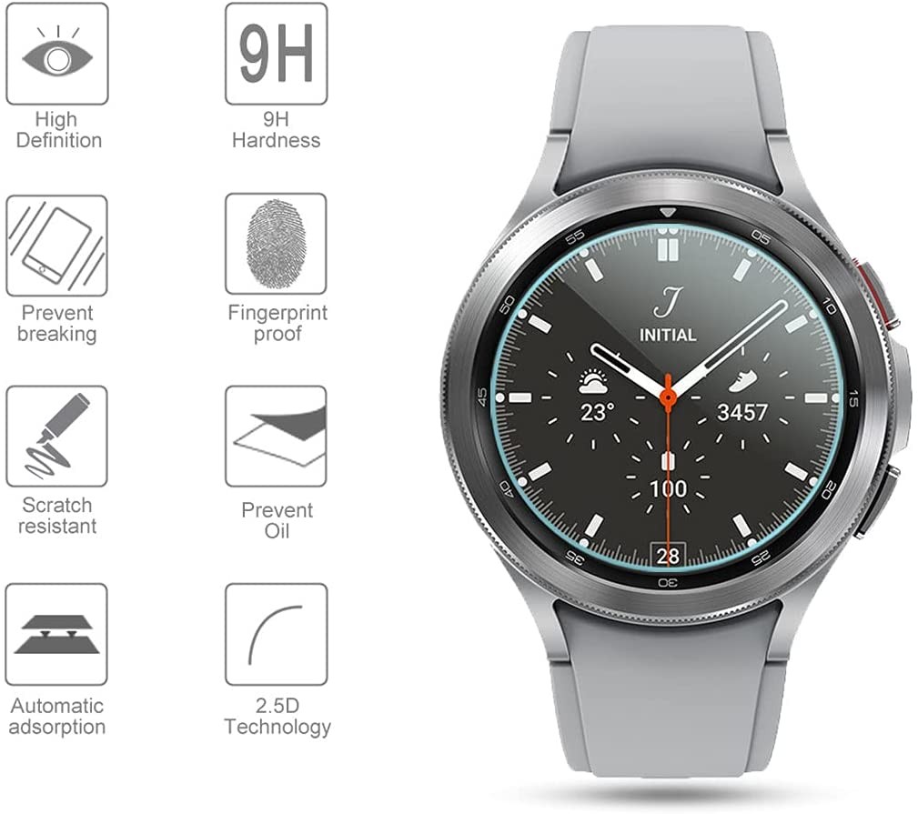 Tempered Glass Screen Protectors For Samsung Galaxy Watch 4 46mm 42mm Film Glass For Samsung Galaxy Watch 4 46mm 42mm 3-pack