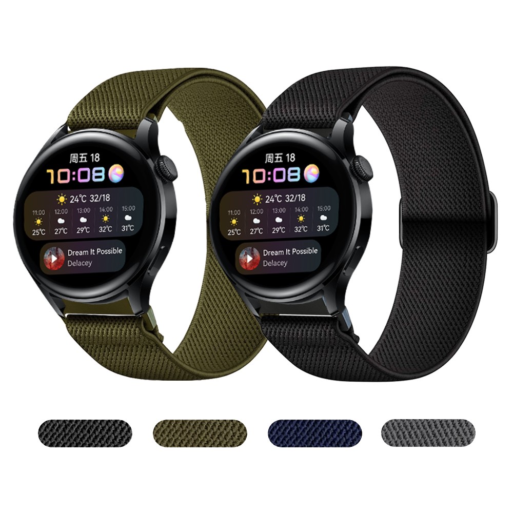 Nylon Solo Loop Strap For Huawei Watch 3 / Watch 3 Pro / GT3 46mm 42mm Band Elastic Fabric For Huawei Watch 3 GT2 Pro Watches