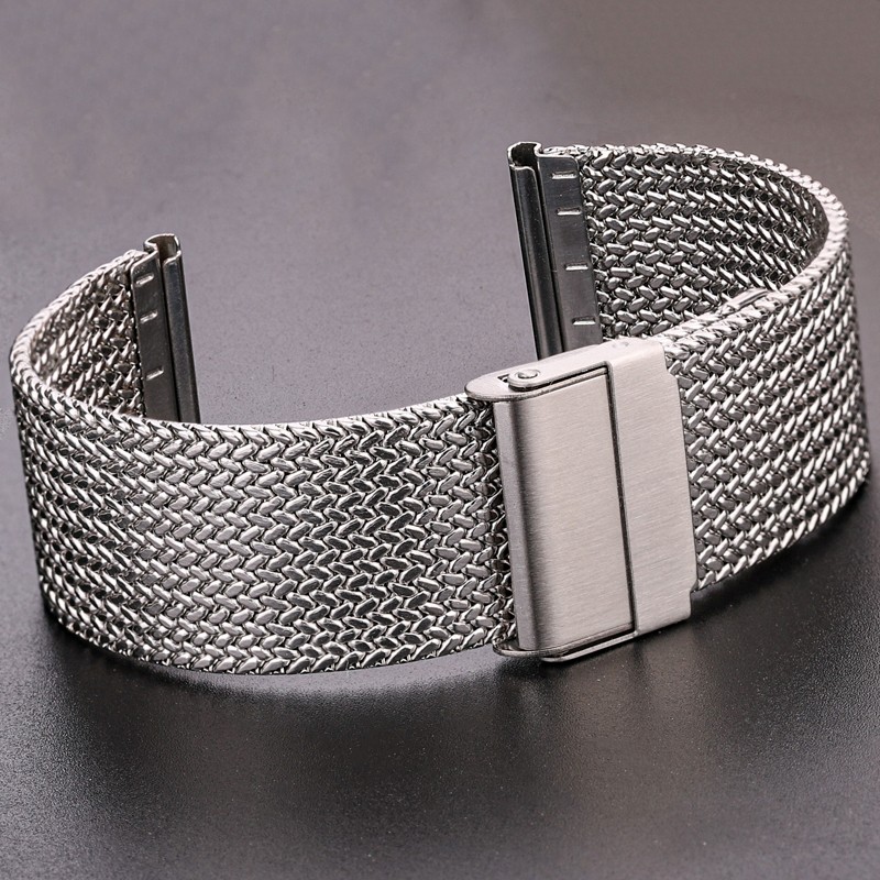 Stainless Steel Watch Band Bracelet 16mm 18mm 20mm 22mm Mesh Milanese Loop Watchbands Women Men Replacement Accessories Strap