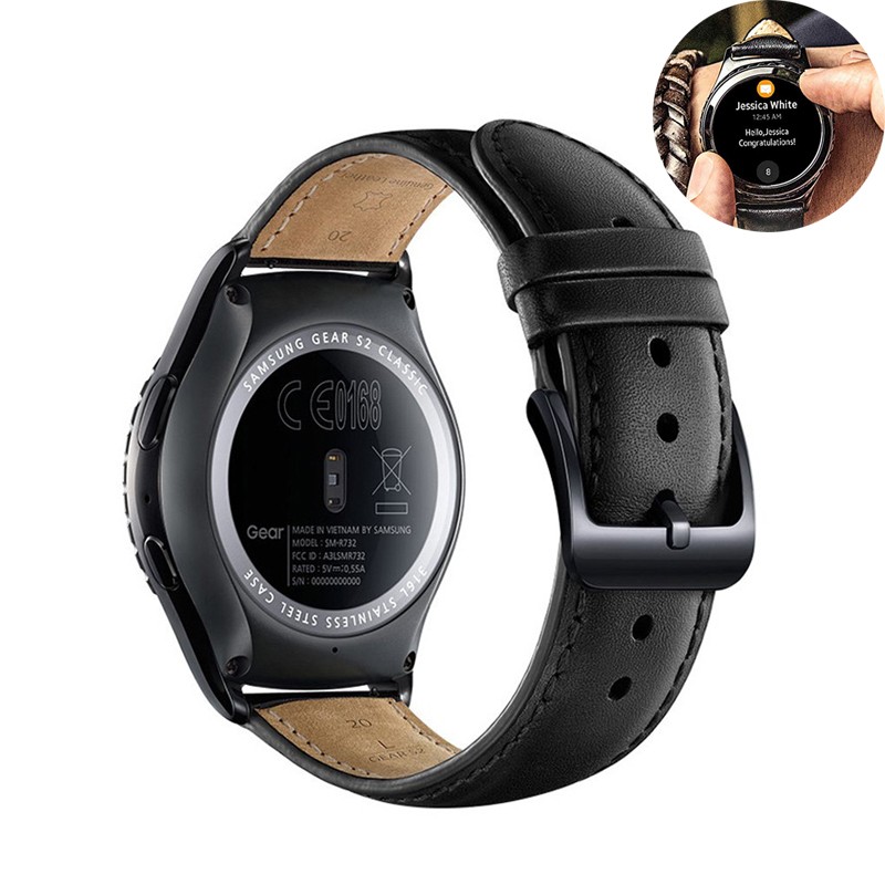 22mm/20mm leather strap for Samsung Gear S2 Classic S3 Frontier Galaxy 46mm/42mm band Huawei watch gt 2 amazfit bip bracelet