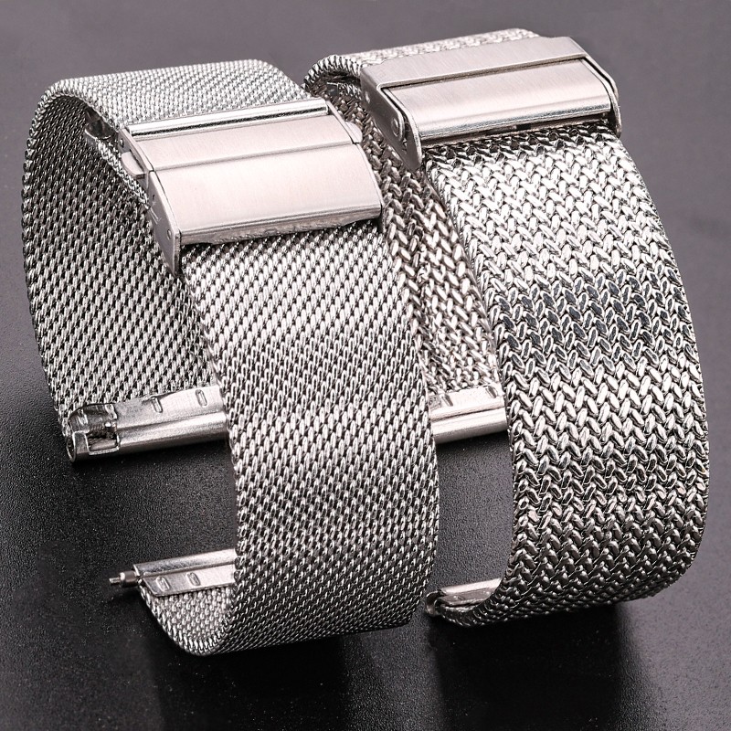 316l Stainless Steel Milanese Loop Watch Bracelet Men Women Replacement Watchband Strap 16mm 18mm 20mm 22mm Silver Black