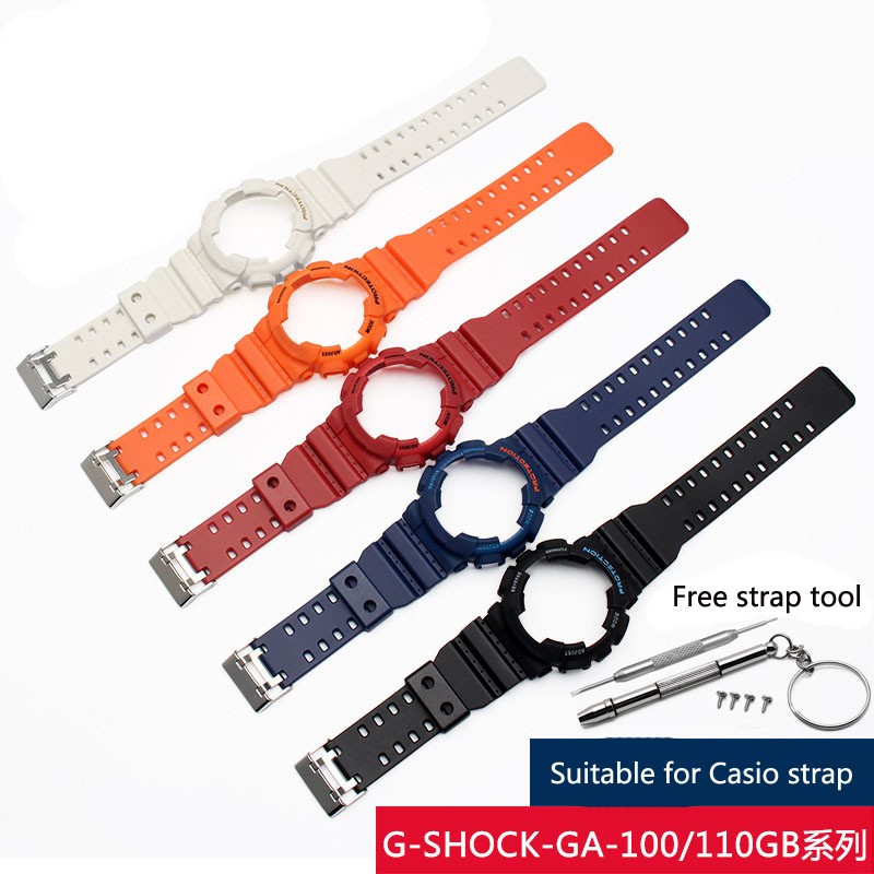 Silicone Rubber Watchband Case For Casio G-SHOCK GA-110/100 GA-120 GD-110 Men's Sport Waterproof Band Strap Bracelet Accessories