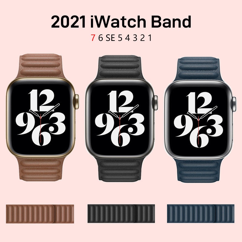 حزام ل سوار ساعة يد آبل رابط جلدية حلقة 44 مللي متر 40 مللي متر iWatch سلسلة 7 6 SE 5 4 3 2 1 watchbands سوار 42 مللي متر 38 مللي متر الأساور